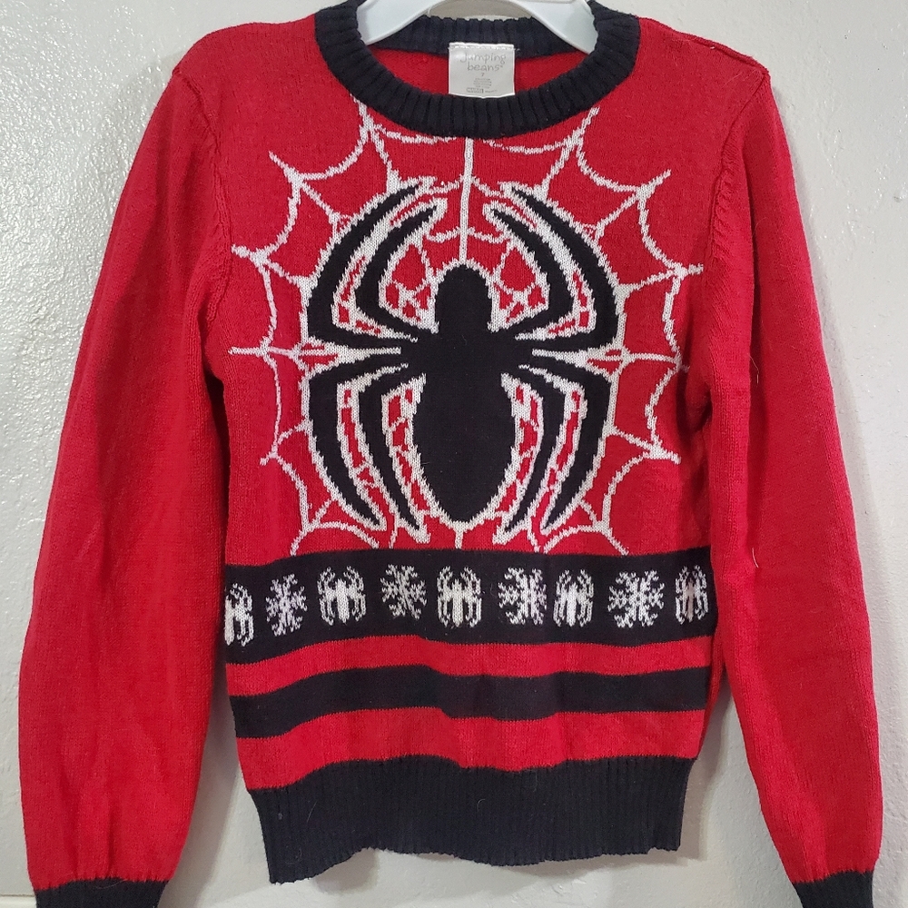 Kids size 7 Spiderman Christmas sweater